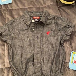 Grey Button down toddler shirt